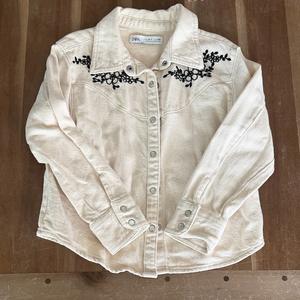 Zara girls western button down shirt